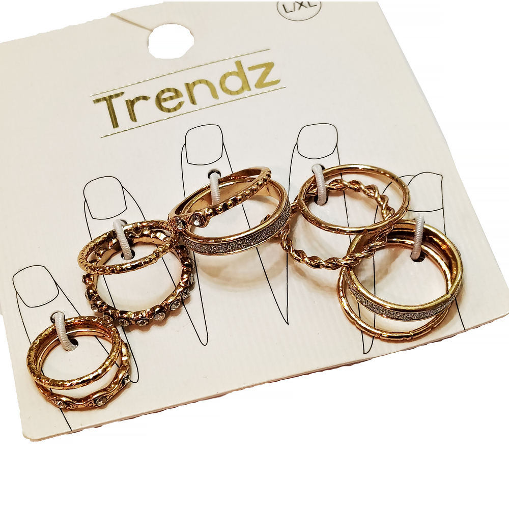 Trendz Assorted Silver Tone Rings - Picture 2 of 3